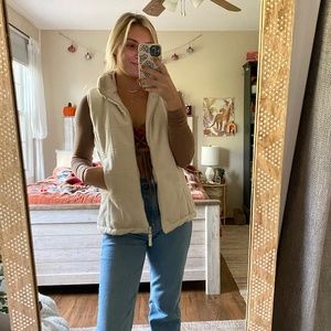 Vintage British Khaki Cream Thick Plush Vest